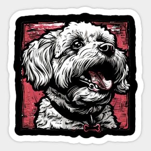 Retro Art Poodle Dog Lover Sticker